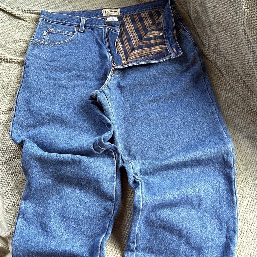LLBean men’s lined jeans, size 34x32